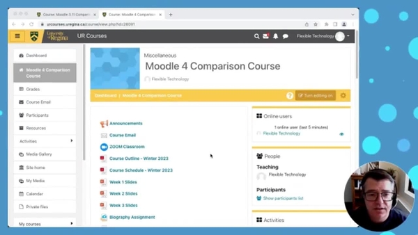 A screenshot of a course page in Moodle 3.11