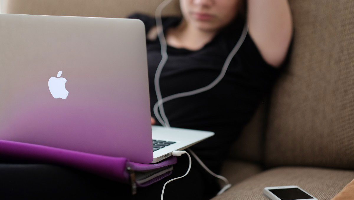 Student working from home