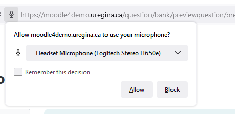 Poodll Assignment Microphone Browser Prompt